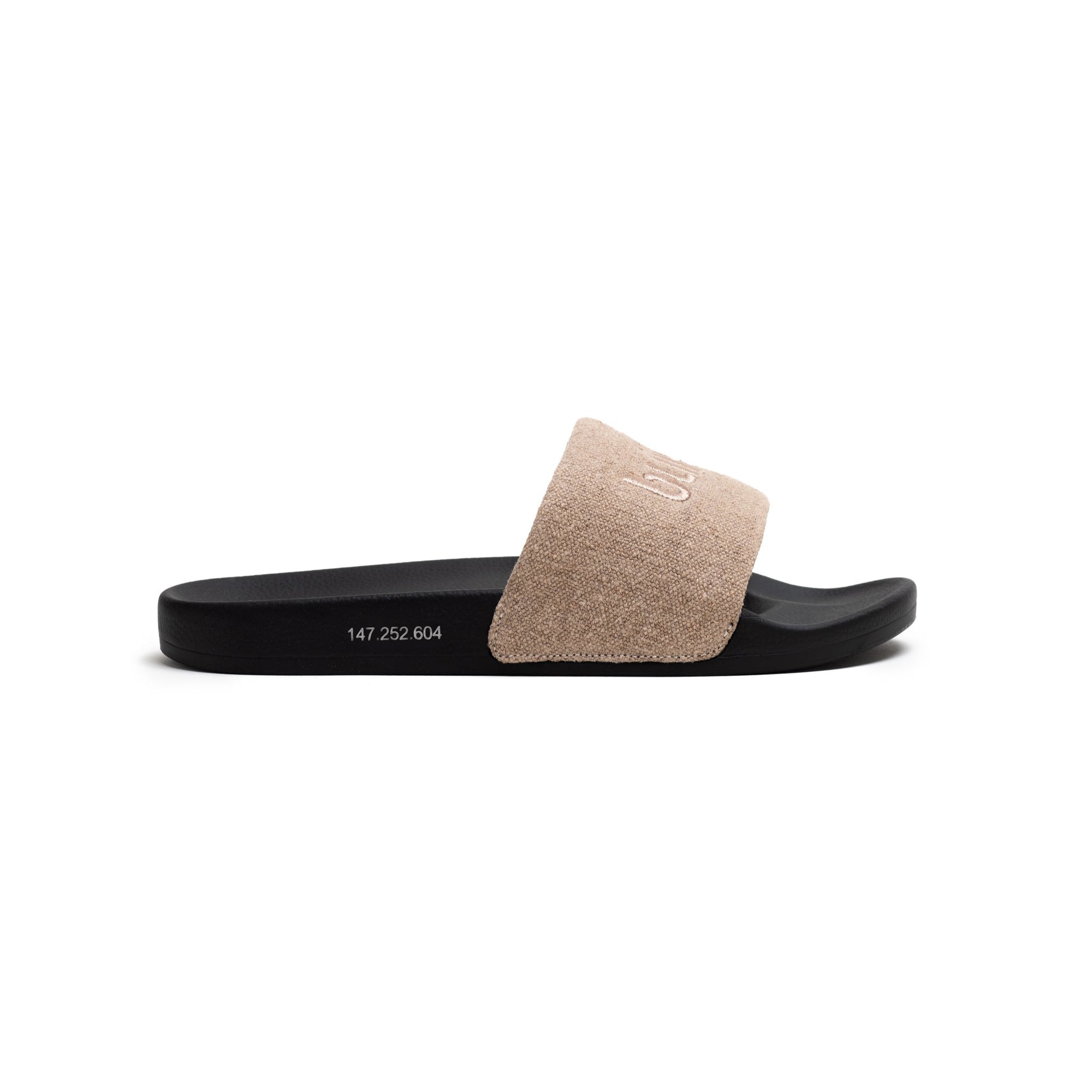 Side detail of Burb Black Slides